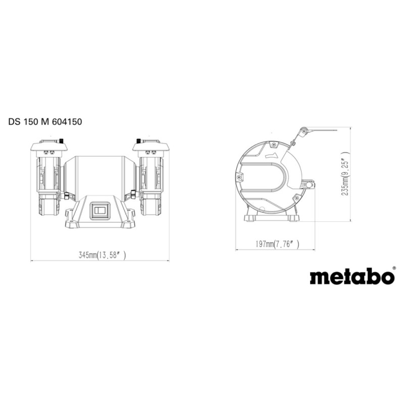 Шмиргел 370W 150mm METABO DS 150 M