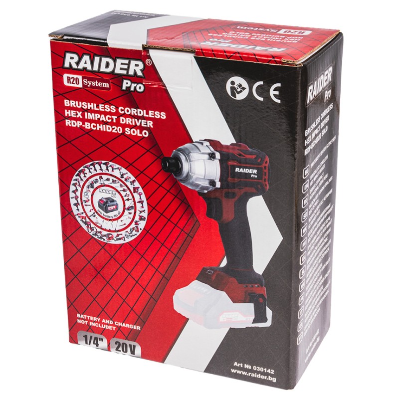 R20 Винтоверт ударен безч. Hex1/4"180Nm LED Solo RDP-BCHID20